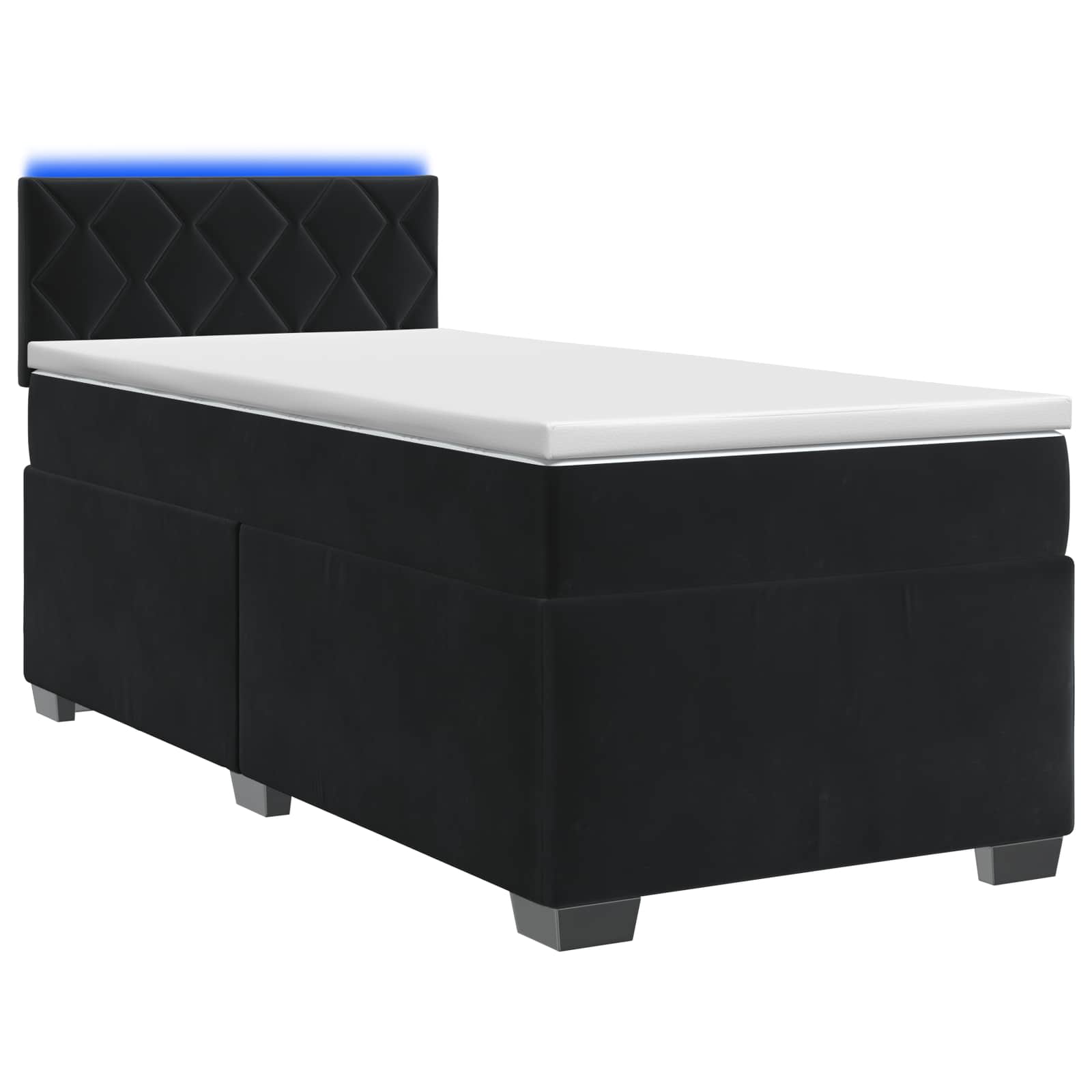 3452110_1.jpg vidaXL Posteľ s boxspringom a matracom a LED Čierna 90 x 200 cm Zamat – Obrázok 1