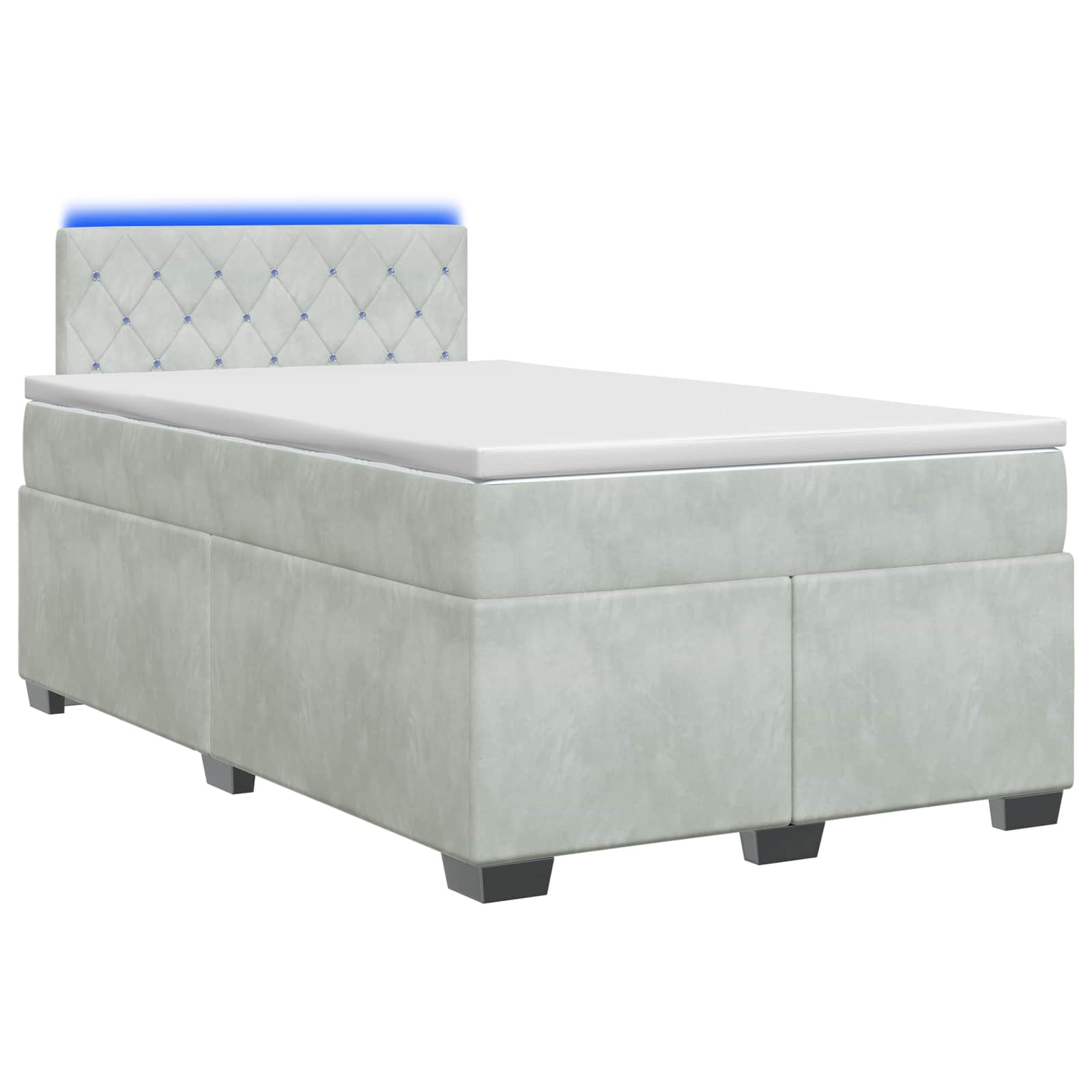 3452132_1.jpg vidaXL Posteľ s boxspringom a matracom a LED Svetlosivá 120 x 190 cm – Obrázok 1