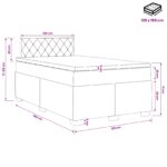 vidaXL Posteľ s boxspringom a matracom a LED Modrá 120 x 190 cm Zamat – Obrázok 11