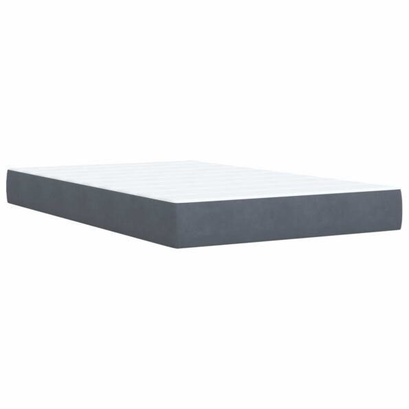 vidaXL Posteľ s boxspringom a matracom a LED Tmavosivá 120 x 200 cm – Obrázok 5