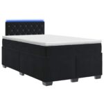 vidaXL Posteľ s boxspringom a matracom a LED Čierna 120 x 200 cm Zamat
