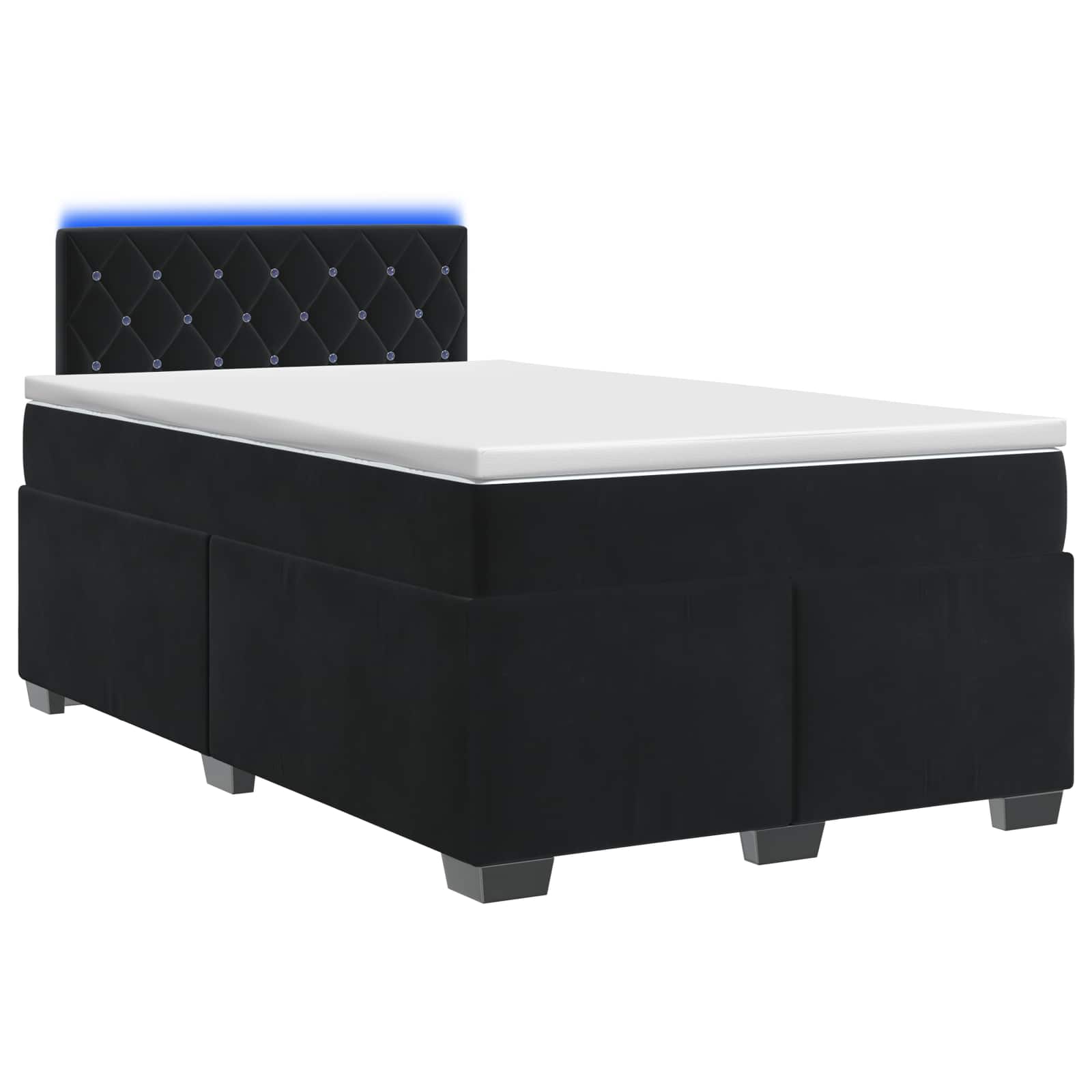 3452152_1.jpg vidaXL Posteľ s boxspringom a matracom a LED Čierna 120 x 200 cm Zamat – Obrázok 1