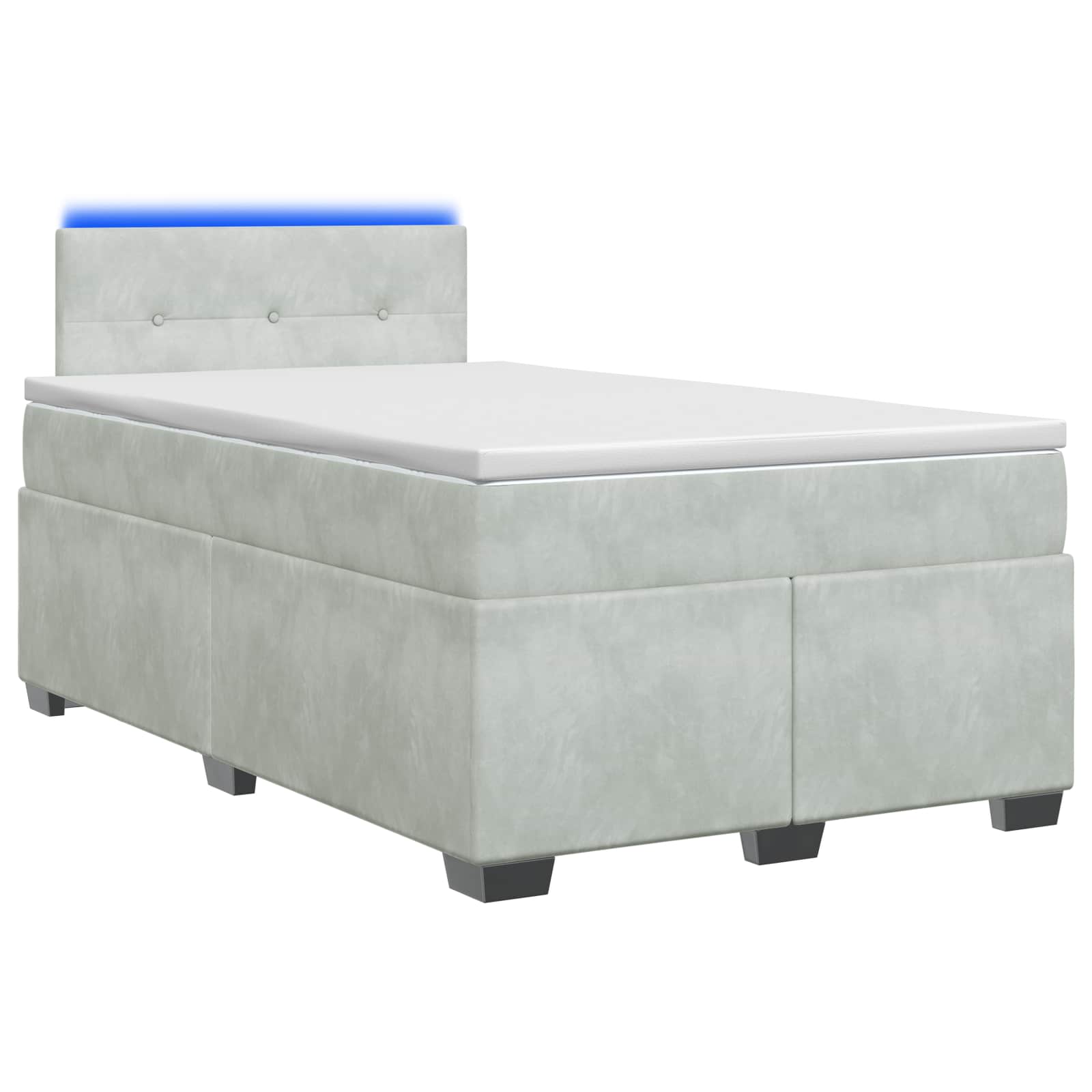 3452156_1.jpg vidaXL Posteľ s boxspringom a matracom a LED Svetlosivá 120 x 200 cm – Obrázok 1