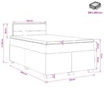 vidaXL Posteľ s boxspringom a matracom a LED Svetlosivá 120 x 200 cm – Obrázok 11
