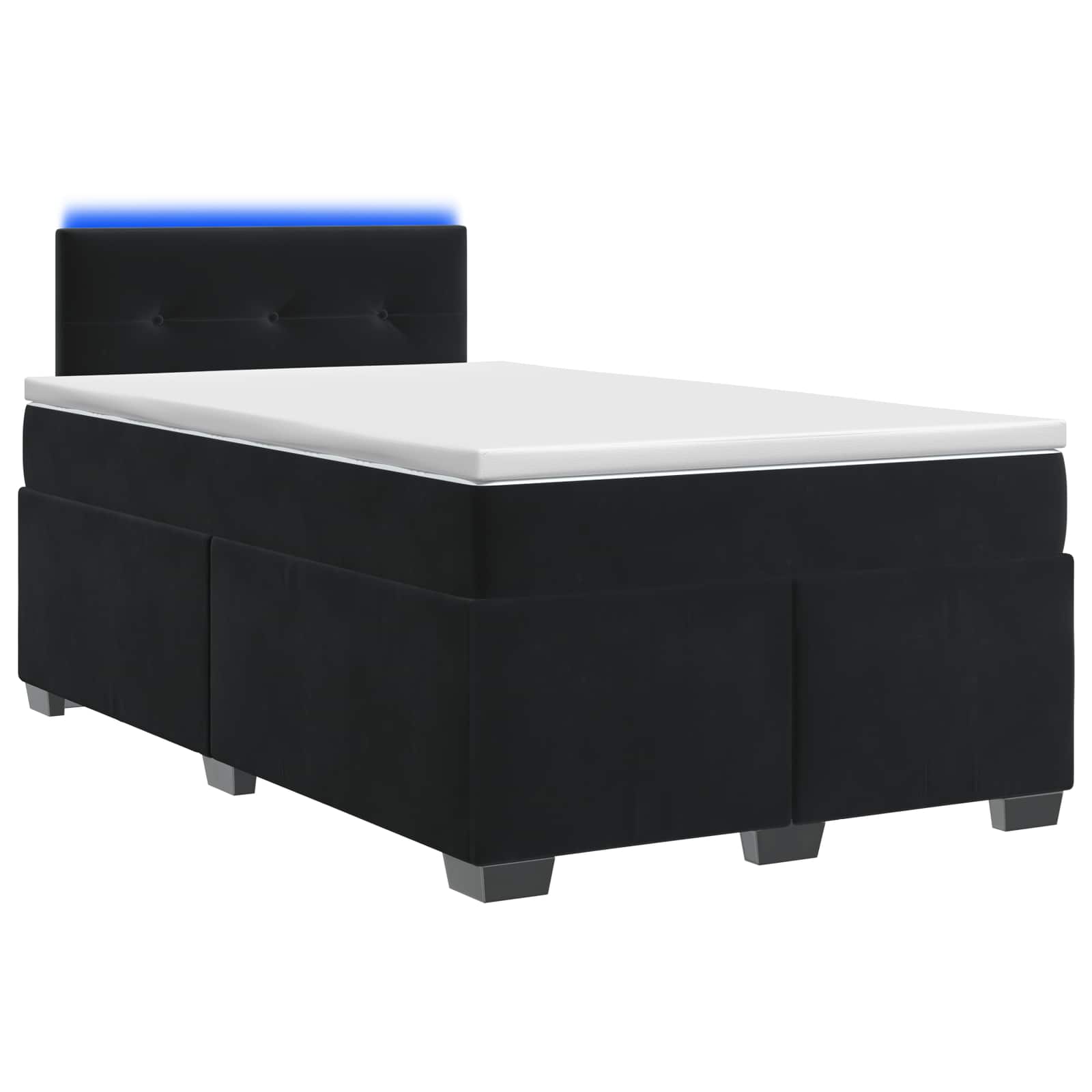 3452158_1.jpg vidaXL Posteľ s boxspringom a matracom a LED Čierna 120 x 200 cm Zamat – Obrázok 1