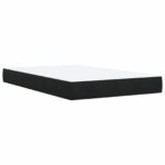 vidaXL Posteľ s boxspringom a matracom a LED Čierna 120 x 200 cm Zamat – Obrázok 5