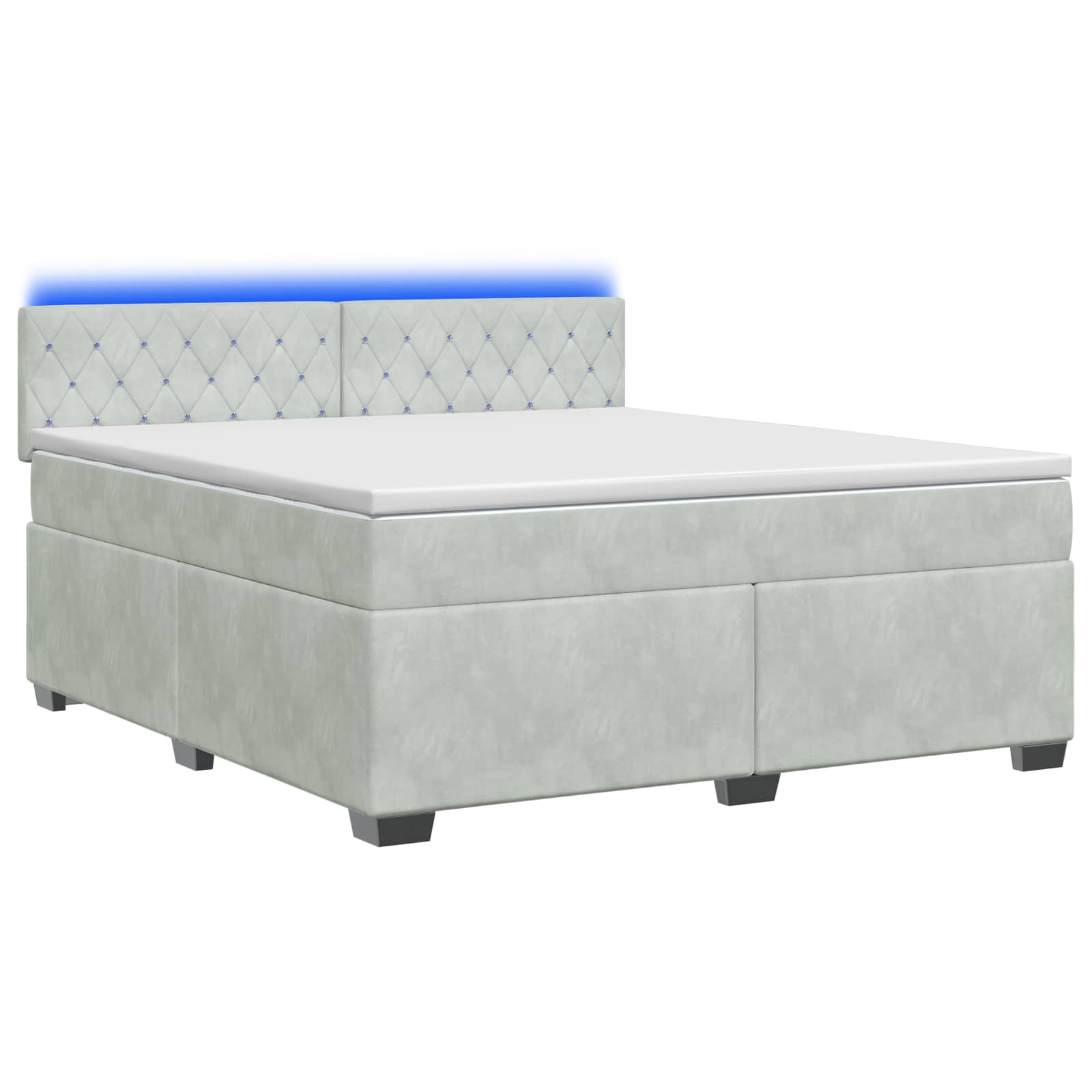 3452168_1.jpg vidaXL Posteľ s boxspringom a matracom a LED Svetlosivá 140 x 190 cm – Obrázok 1
