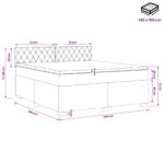 vidaXL Posteľ s boxspringom a matracom a LED Tmavozelená 140 x 190 cm – Obrázok 11