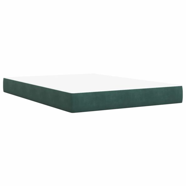 vidaXL Posteľ s boxspringom a matracom a LED Tmavozelená 140 x 190 cm – Obrázok 5