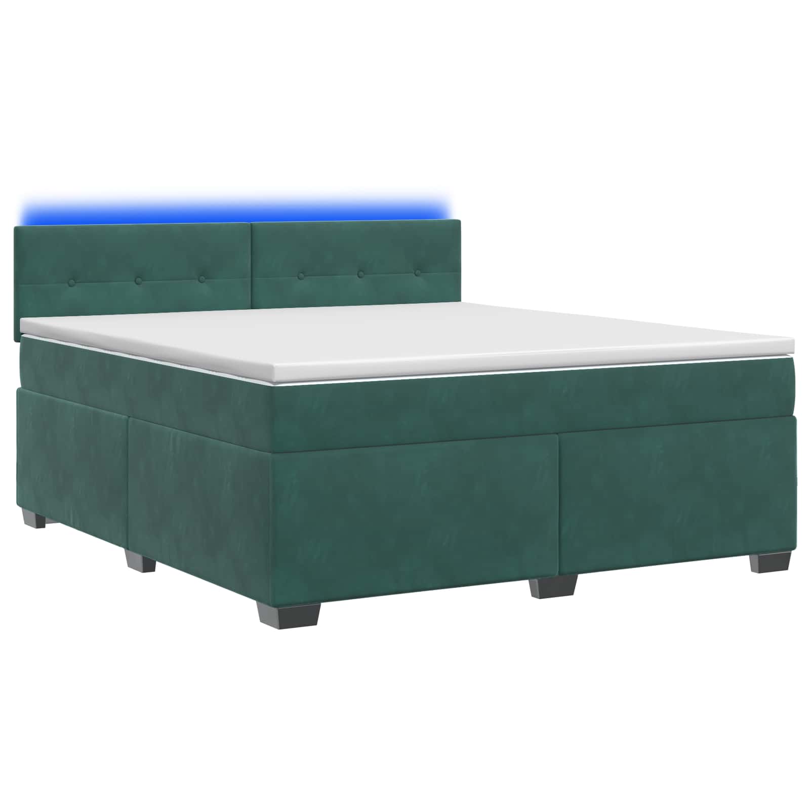 3452177_1.jpg vidaXL Posteľ s boxspringom a matracom a LED Tmavozelená 140 x 190 cm – Obrázok 1