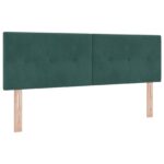 vidaXL Posteľ s boxspringom a matracom a LED Tmavozelená 140 x 190 cm – Obrázok 3