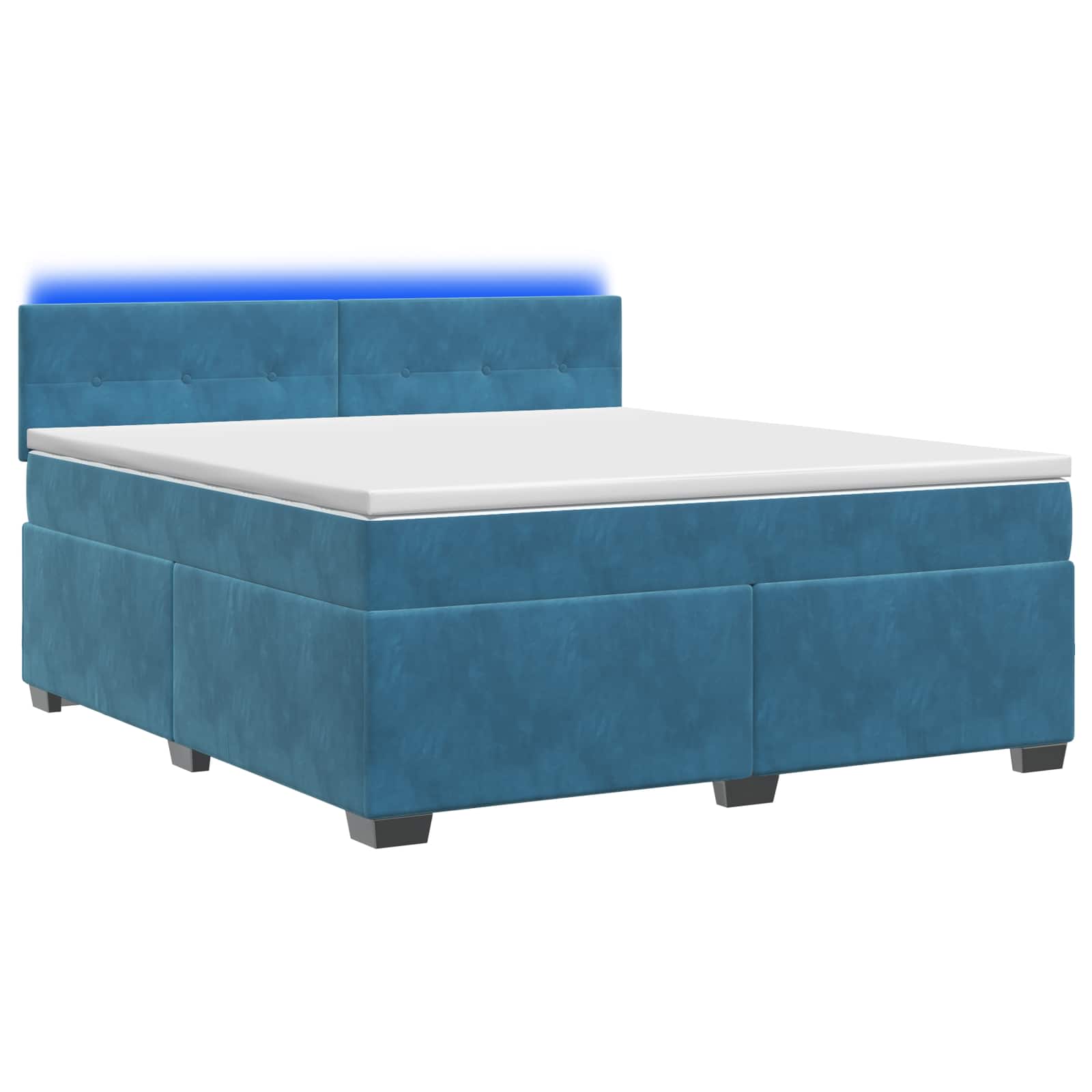 3452178_1.jpg vidaXL Posteľ s boxspringom a matracom a LED Modrá 140 x 190 cm Zamat – Obrázok 1