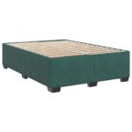vidaXL Posteľ s boxspringom a matracom a LED Tmavozelená 140 x 190 cm – Obrázok 4