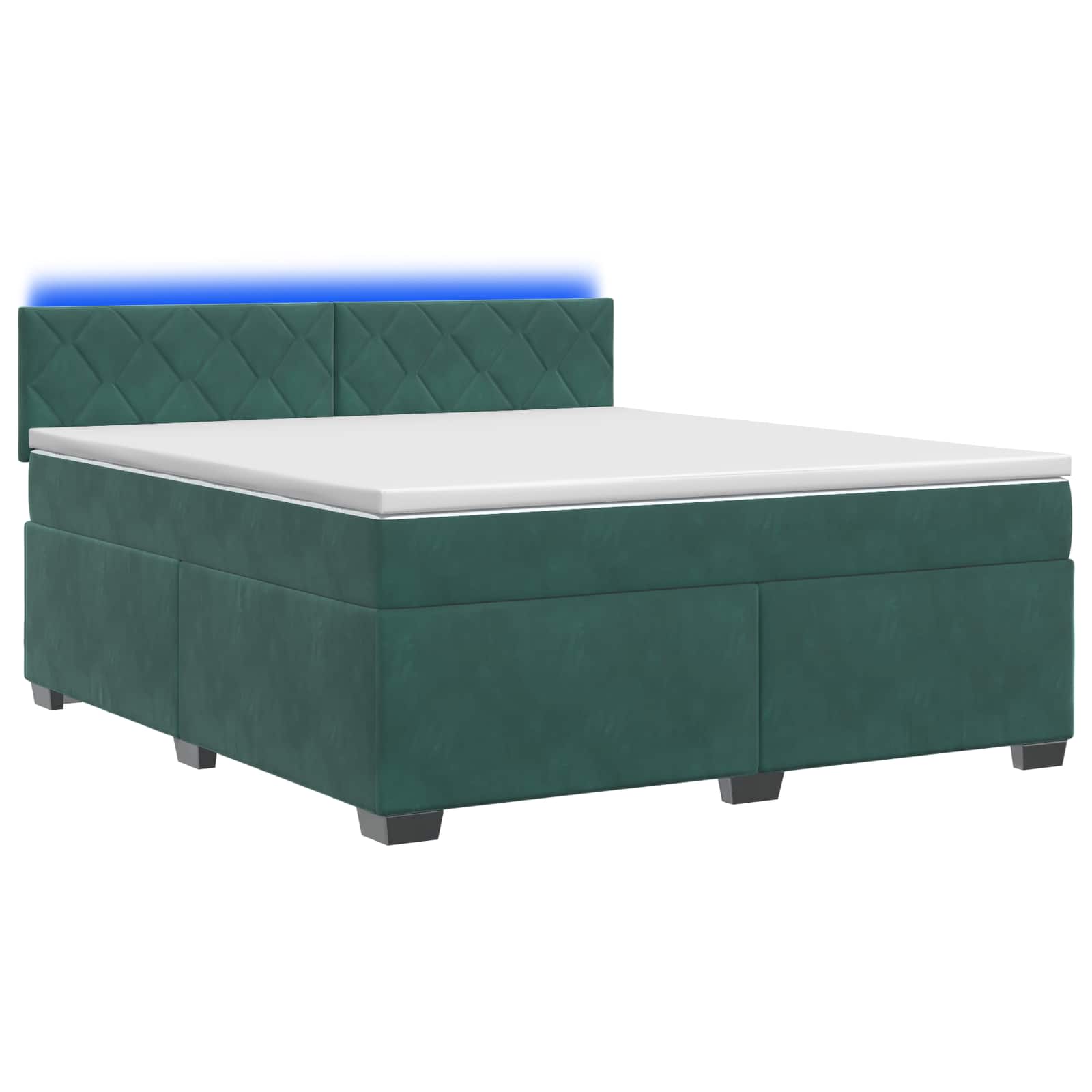 3452201_1.jpg vidaXL Posteľ s boxspringom a matracom a LED Tmavozelená 140 x 200 cm – Obrázok 1