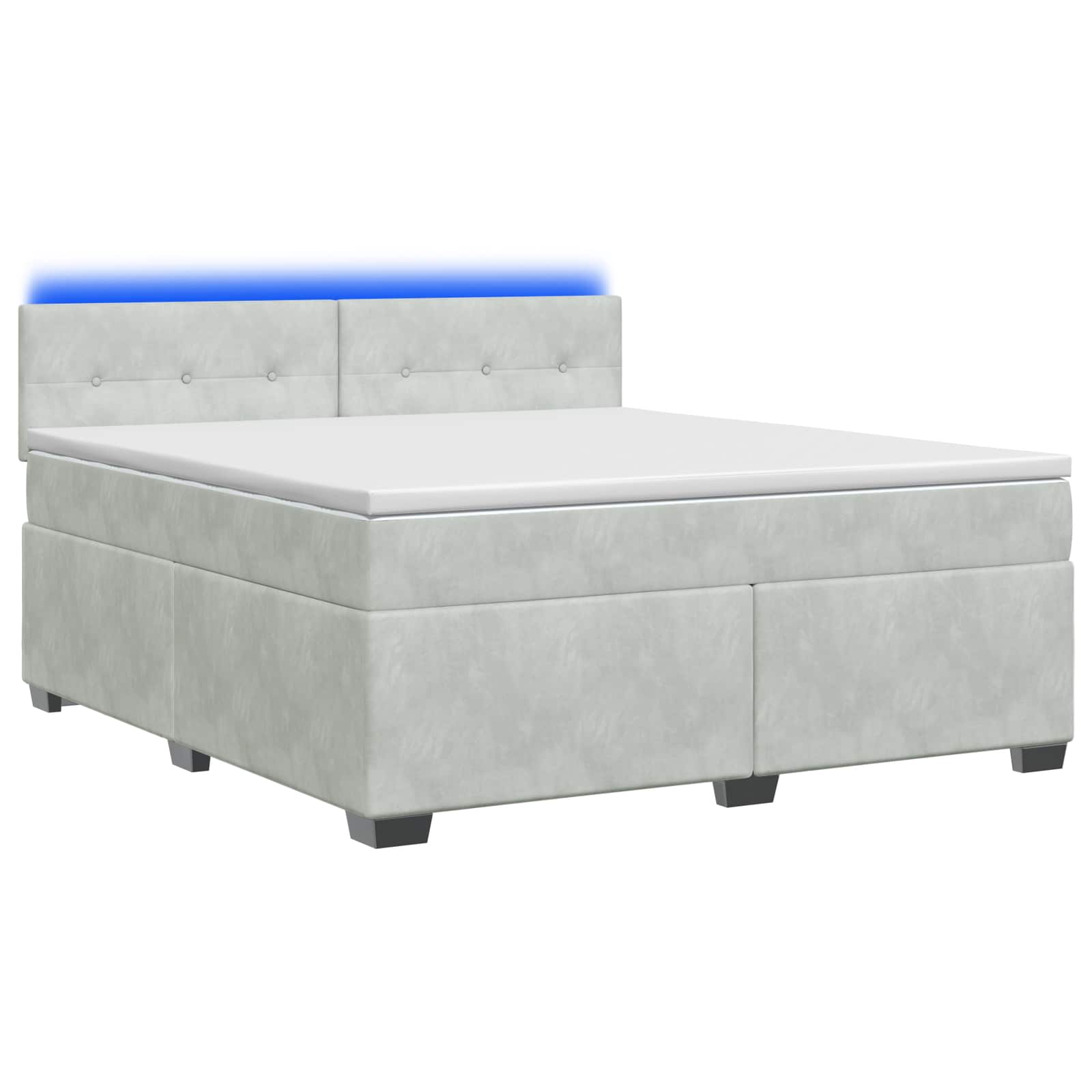 3452210_1.jpg vidaXL Posteľ s boxspringom a matracom a LED Svetlosivá 160 x 200 cm – Obrázok 1