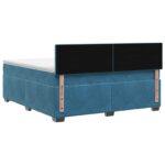 vidaXL Posteľ s boxspringom a matracom a LED Modrá 160 x 200 cm Zamat – Obrázok 7