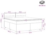 vidaXL Posteľ s boxspringom a matracom a LED Ružová 160 x 200 cm Zamat – Obrázok 11
