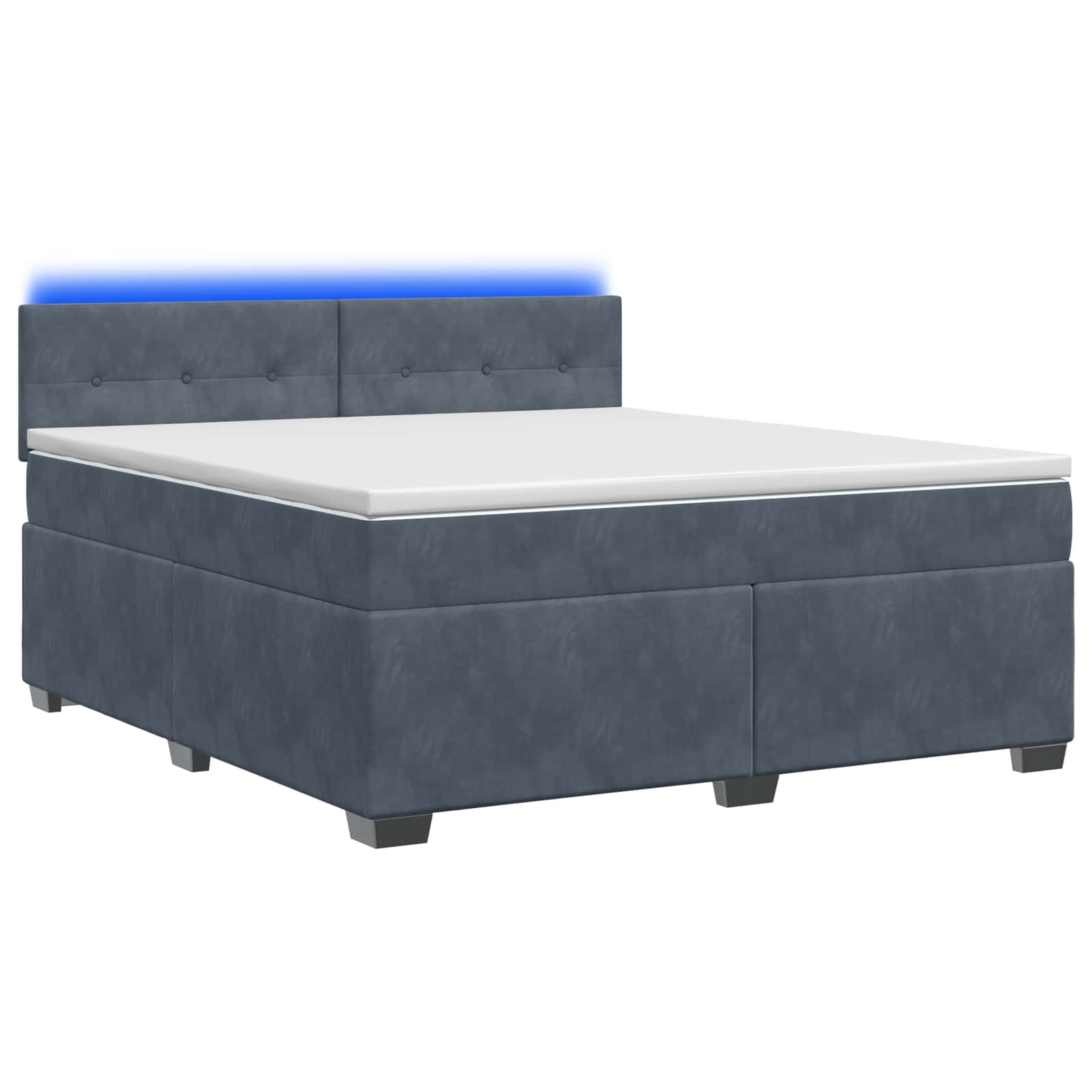 3452229_1.jpg vidaXL Posteľ s boxspringom a matracom a LED Tmavosivá 180 x 200 cm – Obrázok 1