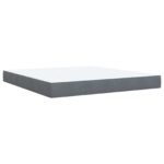 vidaXL Posteľ s boxspringom a matracom a LED Tmavosivá 180 x 200 cm – Obrázok 5