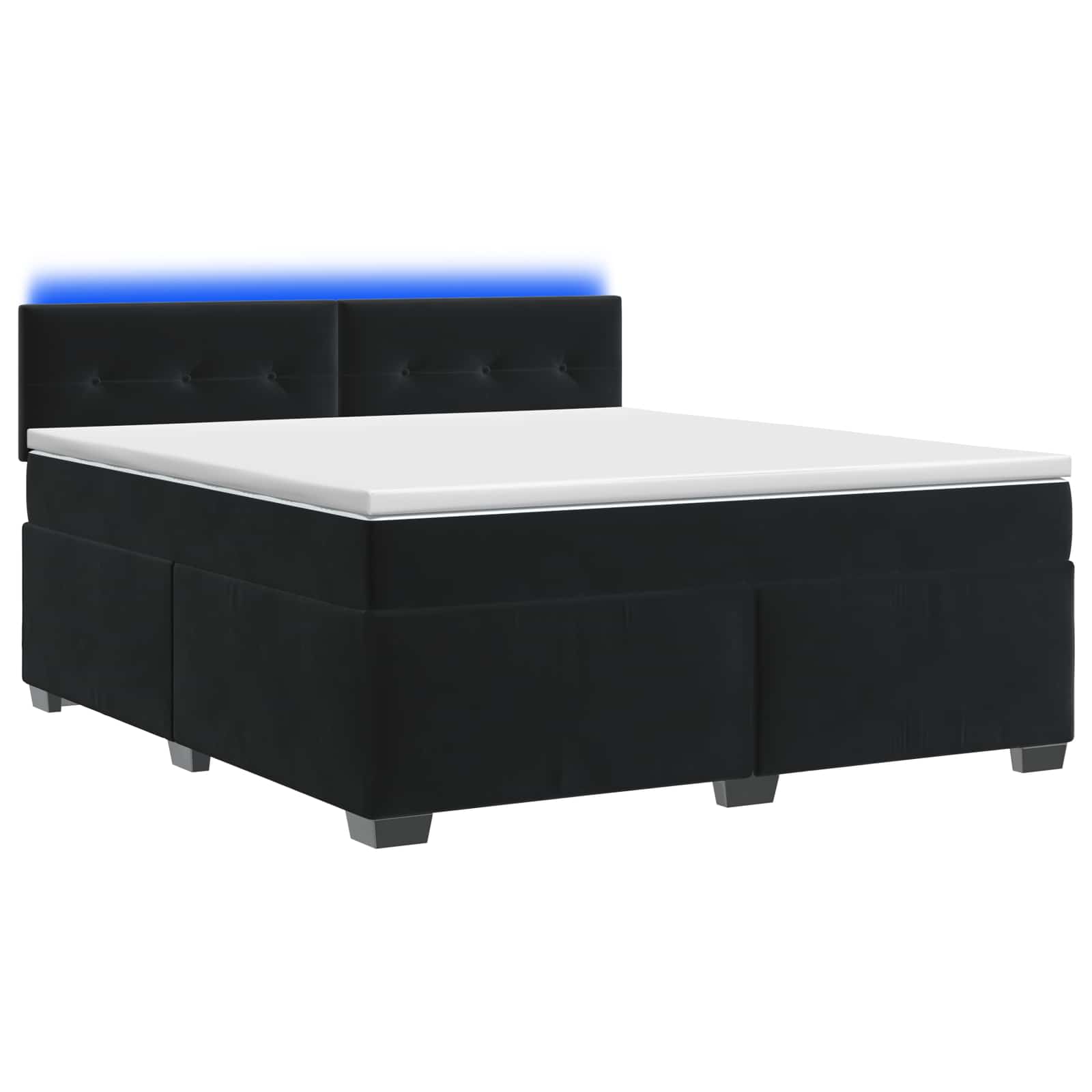 3452230_1.jpg vidaXL Posteľ s boxspringom a matracom a LED Čierna 180 x 200 cm Zamat – Obrázok 1