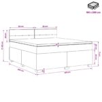 vidaXL Posteľ s boxspringom a matracom a LED Modrá 180 x 200 cm Zamat – Obrázok 11