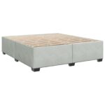 vidaXL Posteľ s boxspringom a matracom a LED Svetlosivá 200 x 200 cm – Obrázok 4