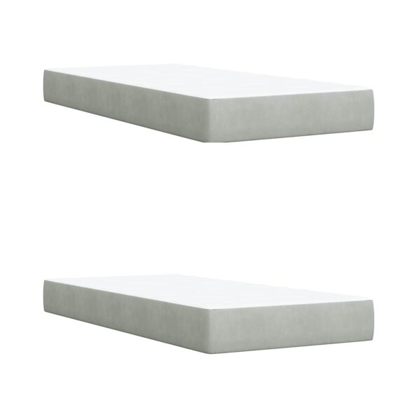vidaXL Posteľ s boxspringom a matracom a LED Svetlosivá 200 x 200 cm – Obrázok 5
