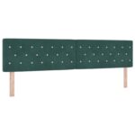 vidaXL Posteľ s boxspringom a matracom a LED Tmavozelená 200 x 200 cm – Obrázok 3
