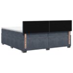 vidaXL Posteľ s boxspringom a matracom a LED Tmavosivá 200 x 200 cm – Obrázok 7