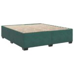 vidaXL Posteľ s boxspringom a matracom a LED Tmavozelená 200 x 200 cm – Obrázok 4