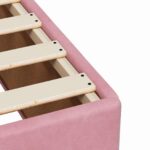 vidaXL Posteľ s boxspringom a matracom a LED Ružová 200 x 200 cm Zamat – Obrázok 9