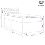 vidaXL Posteľ s boxspringom a matracom a LED Svetlosivá Jednoduchý – Obrázok 11