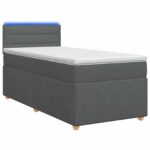 vidaXL Posteľ boxspring s matracom Tmavosivá 80 x 200 cm Látka