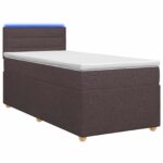vidaXL Posteľ boxspring s matracom Tmavohnedá 80 x 200 cm Látka