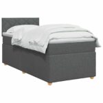 vidaXL Posteľ boxspring s matracom Tmavosivá 80 x 200 cm Látka – Obrázok 2