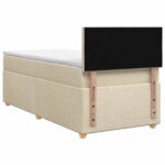 vidaXL Posteľ boxspring s matracom Krémová 80 x 200 cm Látka – Obrázok 7