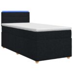 vidaXL Posteľ boxspring s matracom Čierna 90 x 190 cm Látka
