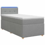 vidaXL Posteľ boxspring s matracom Svetlosivá 90 x 190 cm Látka