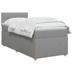 vidaXL Posteľ boxspring s matracom Svetlosivá 90 x 190 cm Látka – Obrázok 2