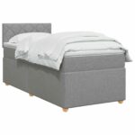 vidaXL Posteľ boxspring s matracom Svetlosivá 90 x 190 cm Látka – Obrázok 2
