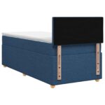 vidaXL Posteľ boxspring s matracom Modrá 90 x 190 cm Látka – Obrázok 7