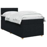 vidaXL Posteľ boxspring s matracom Čierna 90 x 200 cm Látka – Obrázok 2