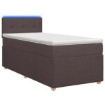 vidaXL Posteľ boxspring s matracom Tmavohnedá 90 x 200 cm Látka