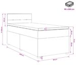 vidaXL Posteľ boxspring s matracom Tmavohnedá 90 x 200 cm Látka – Obrázok 11