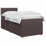 vidaXL Posteľ boxspring s matracom Tmavohnedá 90 x 200 cm Látka – Obrázok 2