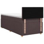 vidaXL Posteľ boxspring s matracom Tmavohnedá 90 x 200 cm Látka – Obrázok 7