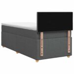 vidaXL Posteľ boxspring s matracom Tmavosivá 90 x 200 cm Látka – Obrázok 7