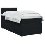 vidaXL Posteľ boxspring s matracom Čierna 90 x 200 cm Látka – Obrázok 2