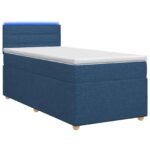 vidaXL Posteľ boxspring s matracom Modrá 100 x 200 cm Látka