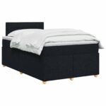 vidaXL Posteľ boxspring s matracom Čierna 120 x 200 cm Látka – Obrázok 2